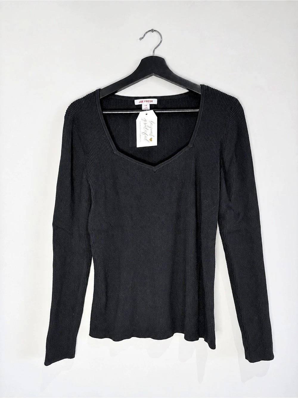 Joe Fresh  Black Long Sleeve V-Neck Like New